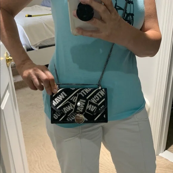 Jimmy Choo Black and White Graphic Crossbody Bag